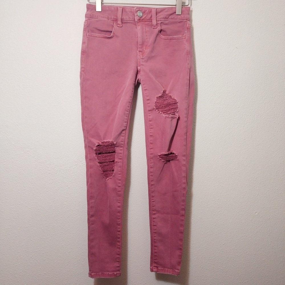American Eagle Distressed Denim Jegging 2 Short